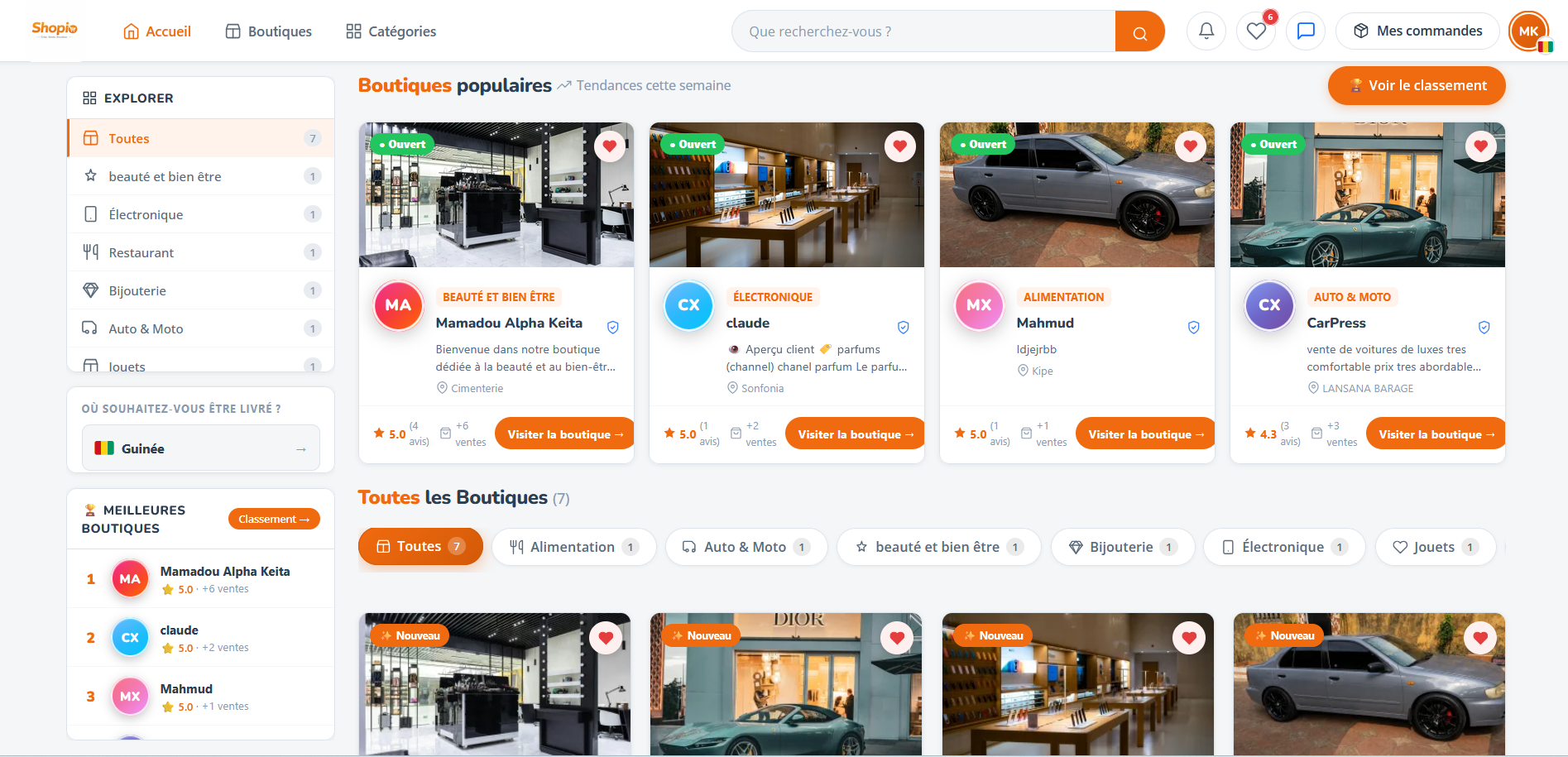 Espace client Shopio — suivez vos commandes