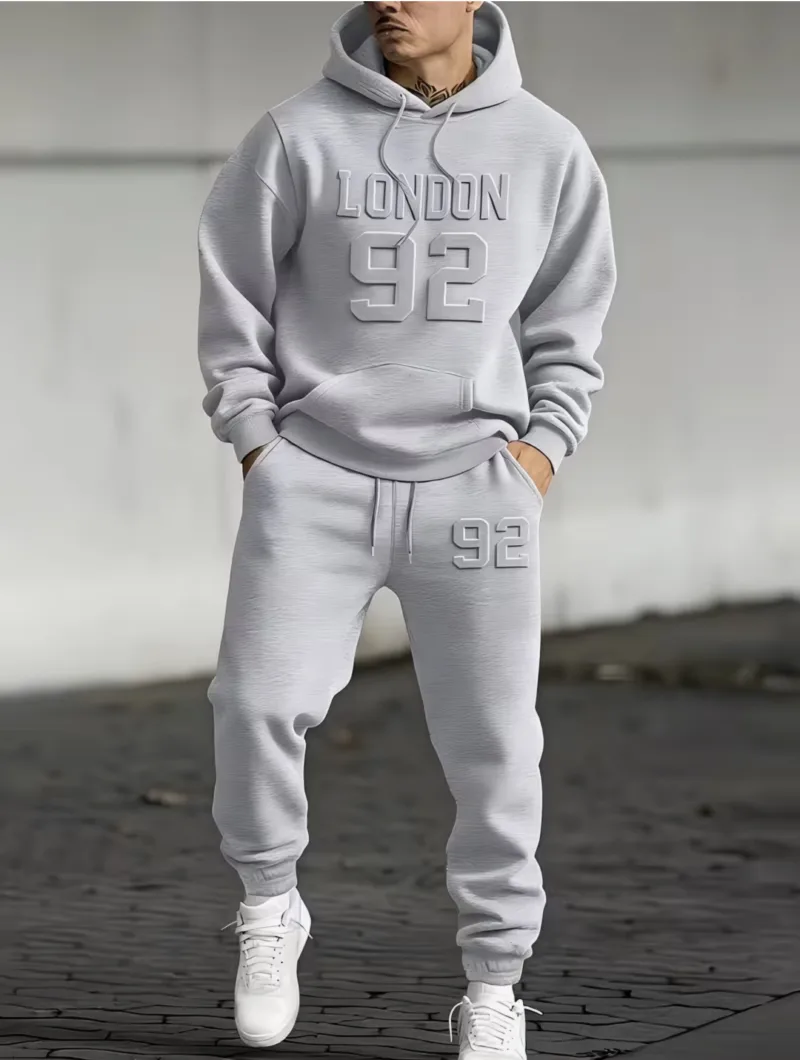 Ensemble de survêtement 2 pièces pour homme, sweat à capuche LONDON 92